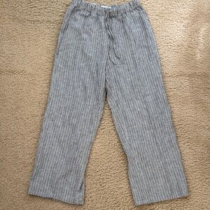 Vanilla Star Flowy Linen Blend High Rise Drawstring Pants